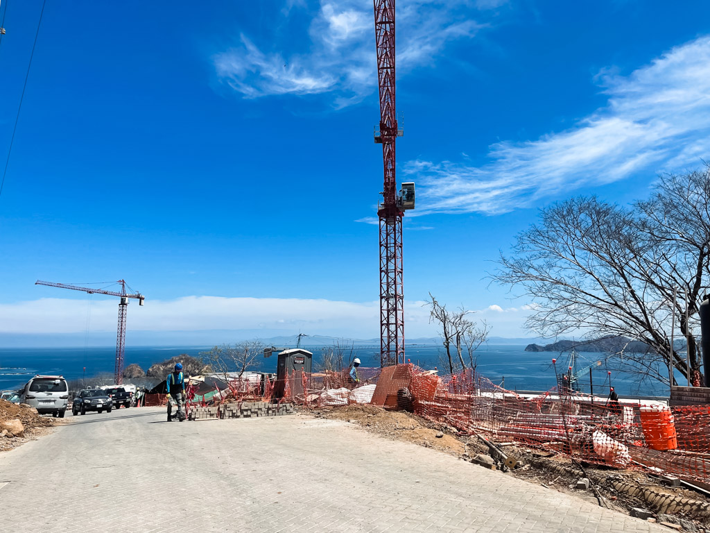 This is as far as you can drive to reach Playa Penca, construction work going on.