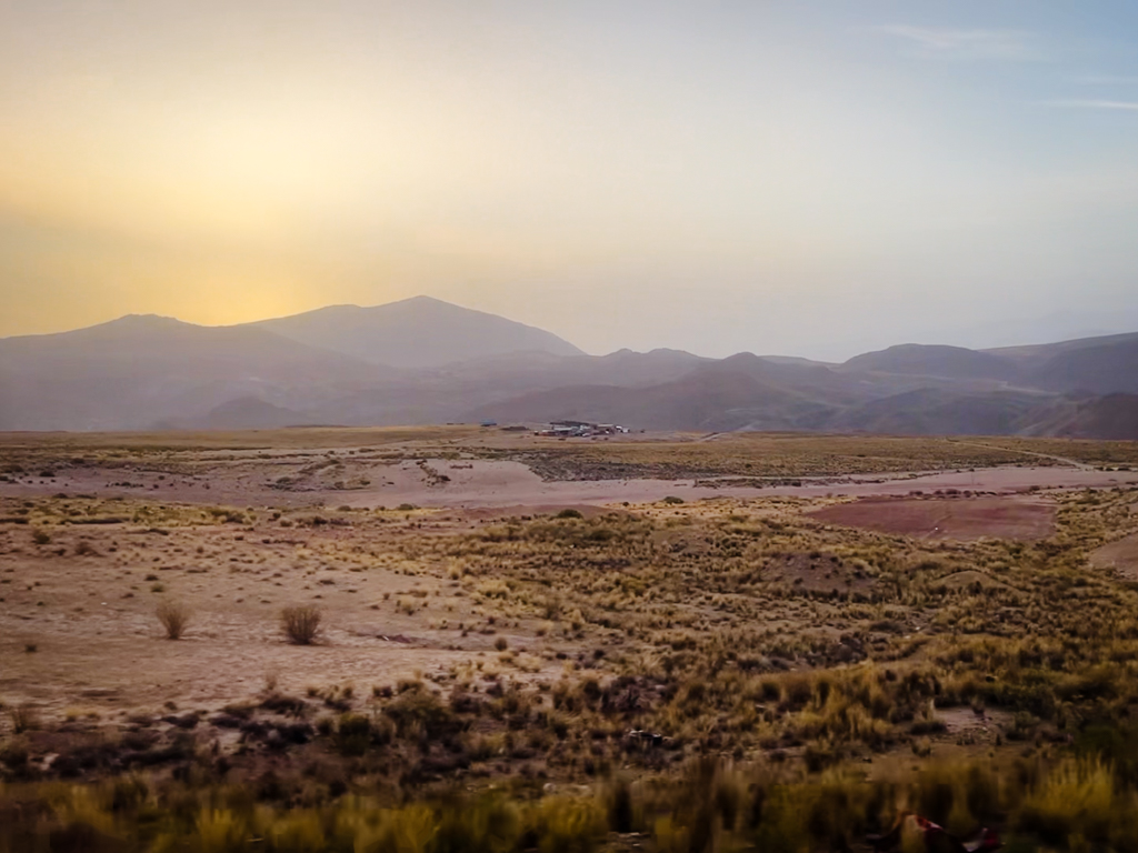 Window seat view during bus ride to Uyuni.