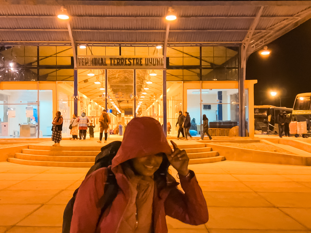 Woman, outside the Bus Terminal of Uyuni.