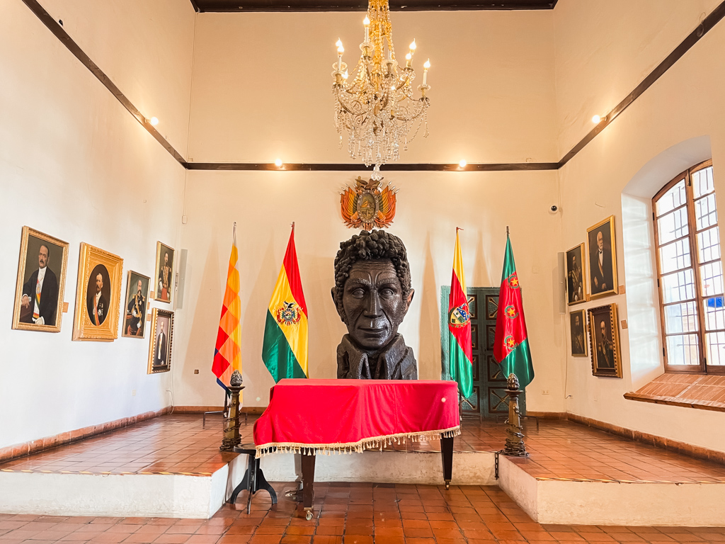 The statue of Simon Bolivar in Casa de la Libertad.