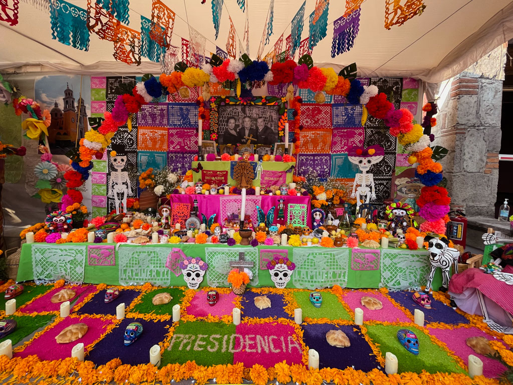 One of the many ofrendas for Day of the Dead in Mexico City.