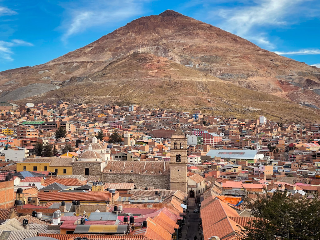 The town of Potosi with Cerro Rico in the background.