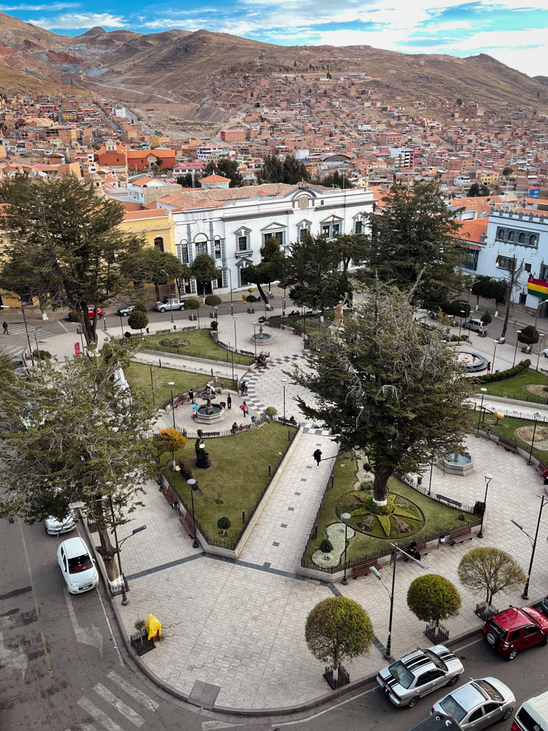 Top view of Potosi town and the surroundings.