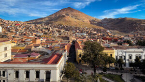 View of the town of Potosi in Bolivia.