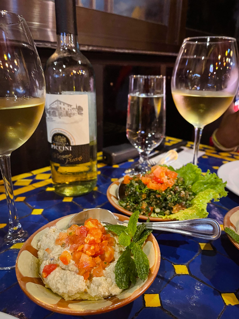 A table set for dinner at a restaurant in Barrio Escalante in san Jose, Costa Rica.