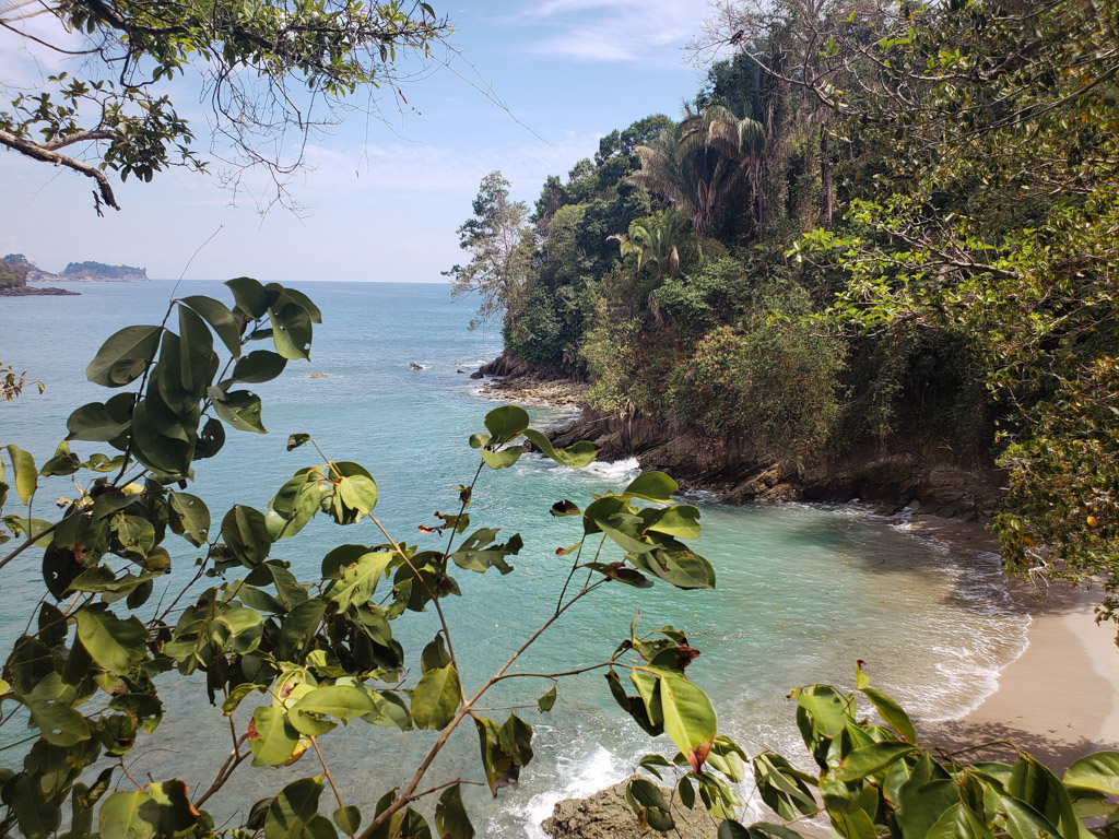 Pacific Ocean meets the tropical rainforest at Manuel Antonio National Park.