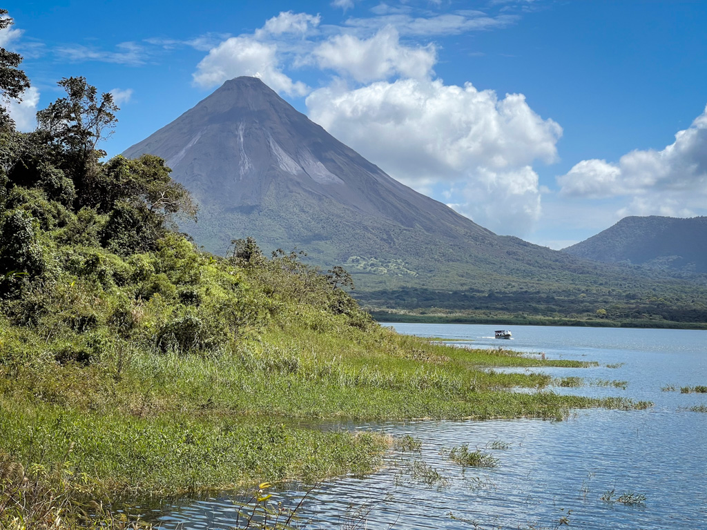 View of the Arenal Volcano from the Arenal Lake