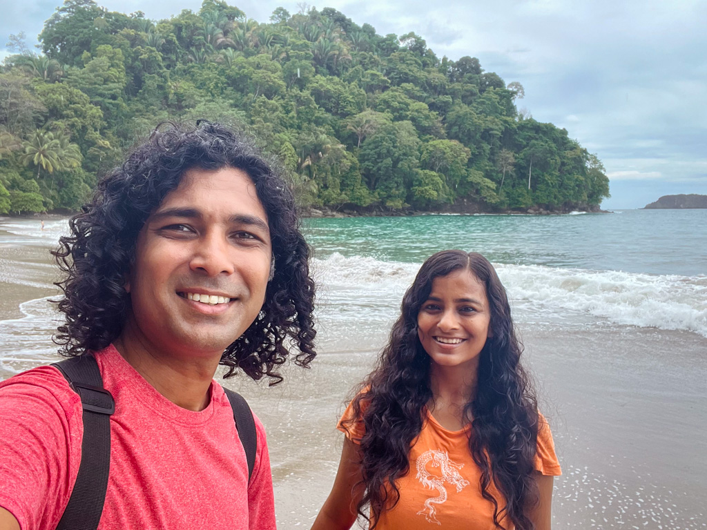 Couple, at Espadilla Sur of Manuel Antonio National Park in Costa Rica.